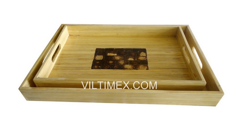 Environmentally Friendly Bamboo Tray With Natural Color