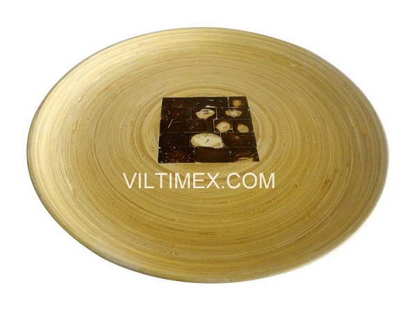 Natural spun bamboo plate