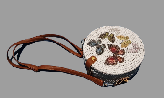 Round Bamboo Shoulder Bag